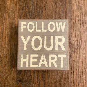 Follow Your Heart block. Gray & white. Measurements in the picture